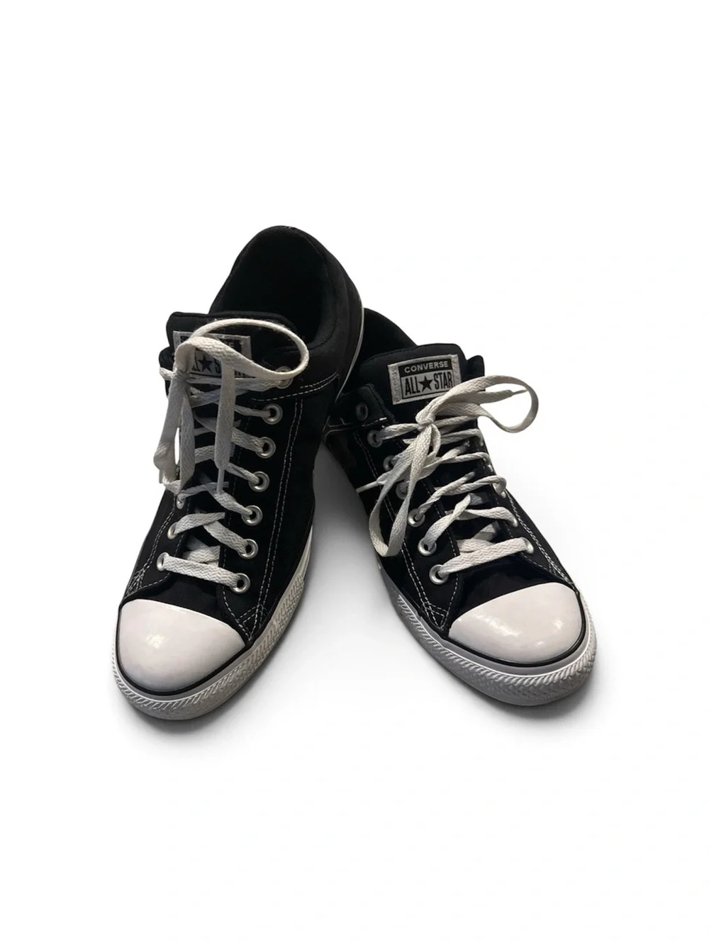 Converse Black Low Top Canvas Sneakers with White Toe